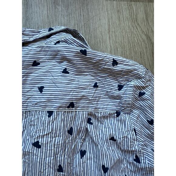 Frank and Eileen Modal Heart Print Stripes Shirt, Button Up, Women's size small - Picture 7 of 8